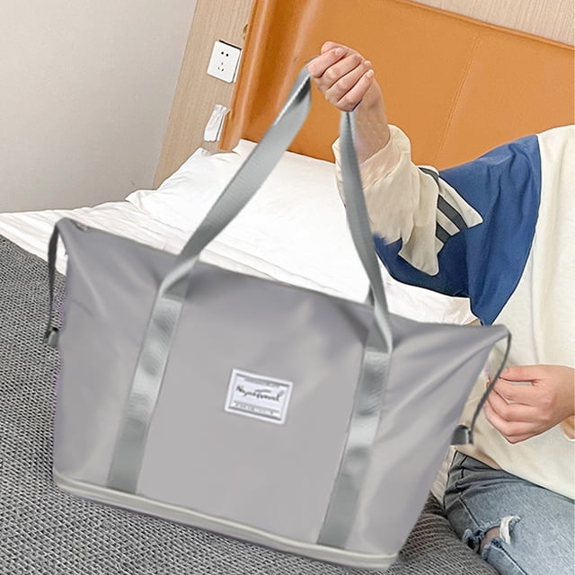 Bolsa de viaje grande, bolsa expandible para gimnasio, equipaje de mano para mujer con funda para carrito, bolsillo impermeable, bolsas de lona de viaje, contenedores de almacenamiento de viaje