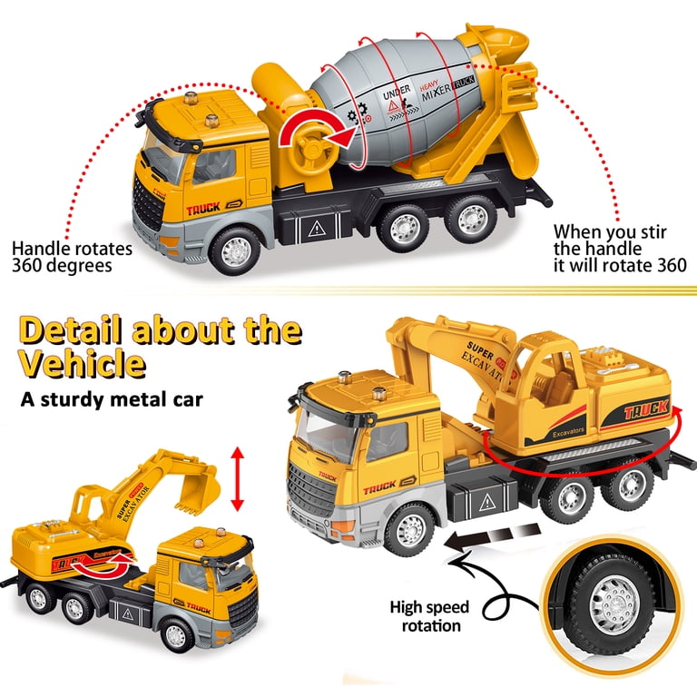 IZRIZR Friction Powered Construction Vehicle Toys, 2-Pack Set photo 3