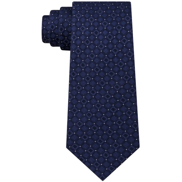 Kenneth Cole Mens Connect Square Self-tied Necktie, Blue, One Size