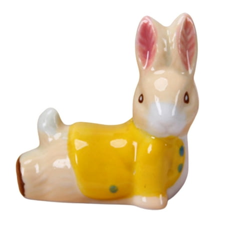 

Farfi Chopstick Rest Cartoon Creative Cute Adorable Appearance Ceramics Rabbit Chopstick Rest Display Ornament Home Supplies (Yellow)