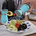 thumbnail image 2 of 2 PCS - Stainless Steel and Glass Salt and Pepper Shaker Sets with Holder (BLUE), 2 of 8