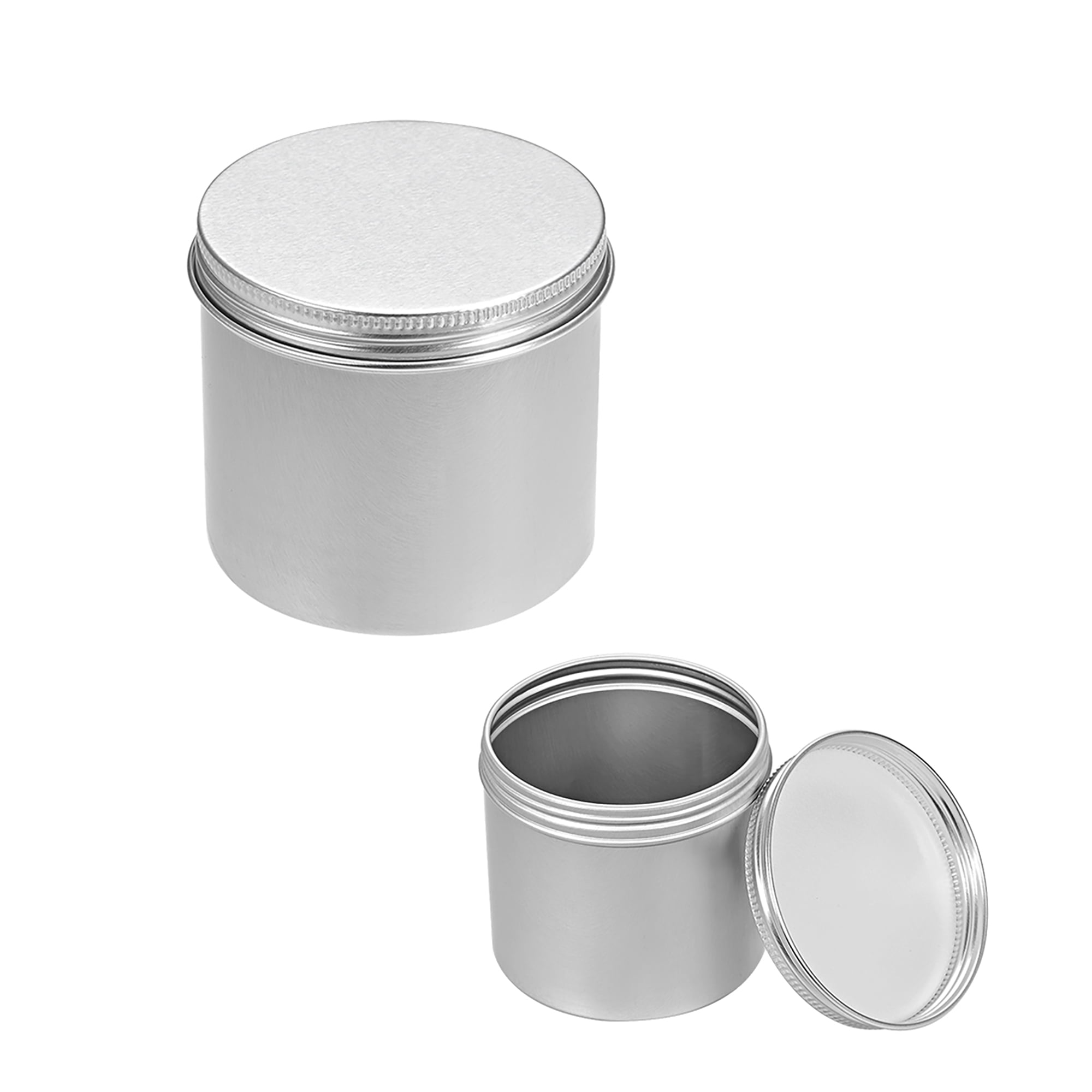 8.3oz Round Aluminum Cans Tin Can Screw Top Metal Lid Containers 250ml, 3pcs