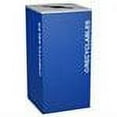 thumbnail image 2 of Ex-Cell Kaiser RC-KD36-R RYX 36 Gallon Square Recycling Receptacle, Royal, 2 of 2