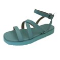 thumbnail image 2 of UTTOASFAY Clearance Sandals for Women Summer Fashion Women Buckle Flat Open Toe Slipper Sandals Beach Casual Shoes Flash Picks, 2 of 7
