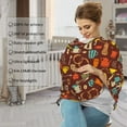 thumbnail image 4 of Haiem Retro Coffee Baby Nursing Cover & Nursing Poncho - Multi Use Cover for Baby Car Seat Canopy, Stroller Cover, 360°Full Privacy Breastfeeding Coverage, 4 of 9