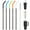 Black, variant on 5PCS Reusable Metal/Stainless Steel Straws with Silicone Tip and Cleaning Brush(11.8"x0.31",Silver)