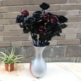thumbnail image 3 of 1Pc Smooth Surface Fake Flower Fadeless Plastic Wedding Props Artificial Plant for Bride Black, 3 of 13