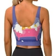thumbnail image 3 of Bixox Women's Dog Washes in a Bath Pattern Fitness Navel Tank Top U-Back Yoga Tank Top Sweatshirt Sports Bra, 3 of 7