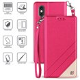 thumbnail image 4 of Wallet Case for iPhone X, Pink Infolio Credit Card Slot Cover, View Stand [Bonus Wrist Strap/Lanyard] for Apple iPhone 10, 4 of 6
