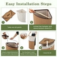 thumbnail image 4 of Costway Corner Bamboo Hamper Laundry Basket Washing Cloth Bin Storage Bag Bamboo, 4 of 10