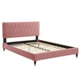 thumbnail image 2 of Modway Phillipa Performance Velvet Full Platform Bed in Dusty Rose, 2 of 9