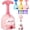 Pink, variant on Balloon Launcher Toy Set, Animal Balloon Car Toy, Air Powered Balloons Cars Launcher Set, Easy Manual Balloon Pump (Pink)