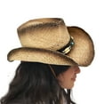 thumbnail image 4 of Straw Cowboy Hat Men Cowgirl Hats Women Sun Hat Sombreros Vagueros Classic Western Accents, 4 of 7