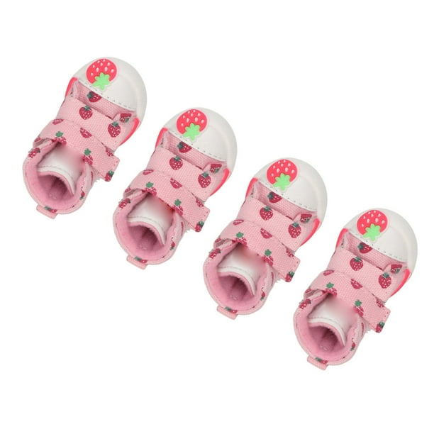 Botas para perros NikouMX Zapatos antideslizantes para perros de fresa botas de lona