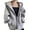 Grey, variant on Autumn Spring Women Coat - Hooded Drawstring Long Sleeves Pockets Zip-up Elastic Cuff Hem Loose Sport Hoodie Casual Daily Wear Jacket