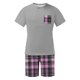 thumbnail image 5 of Mens Slim Fit Manga Corta Botón Abajo Camisas Cuello Redondo Impresión Set Deportivo, Cintura Elástica Traje Casual, 5 of 6