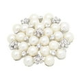 thumbnail image 6 of Wedding Brooch Women Crystal White Pearls Large Flower Pin, 6 of 6
