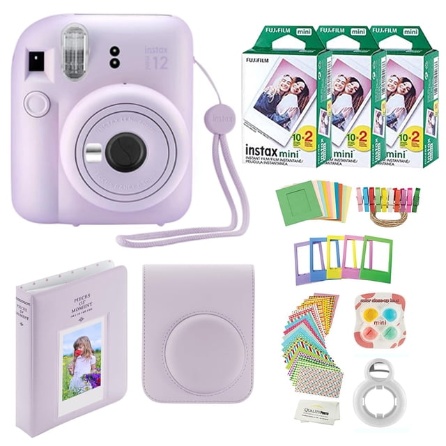 Cámara instantánea Fujifilm Instax Mini 12 con funda y 60 películas