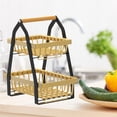 thumbnail image 3 of Cesta de almacenamiento desmontable de 2 niveles Baoblaze para cocina negro dorado, 3 of 8