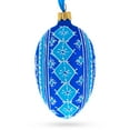 thumbnail image 3 of Blue Bird Pysanka Glass Egg Ornament 4 Inches, 3 of 5
