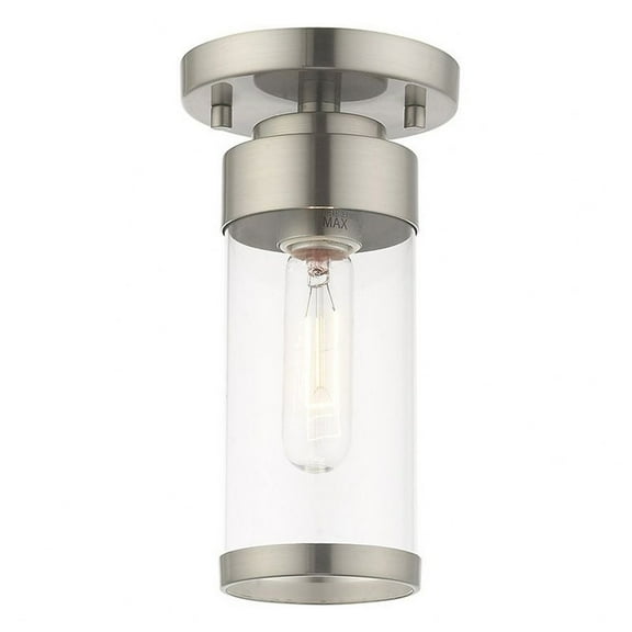 1 Light Flush Mount in Coastal Style 5.13 inches Wide By 9.5 inches High-Brushed Nickel Finish Bailey Street Home 218-Bel-3110355