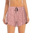 thumbnail image 3 of Uemuo Rose Gold Glitter Pattern Women's Athletic Shorts High Waisted Running Shorts with Liner Pockets Gym Elastic Workout Shorts-Large, 3 of 9