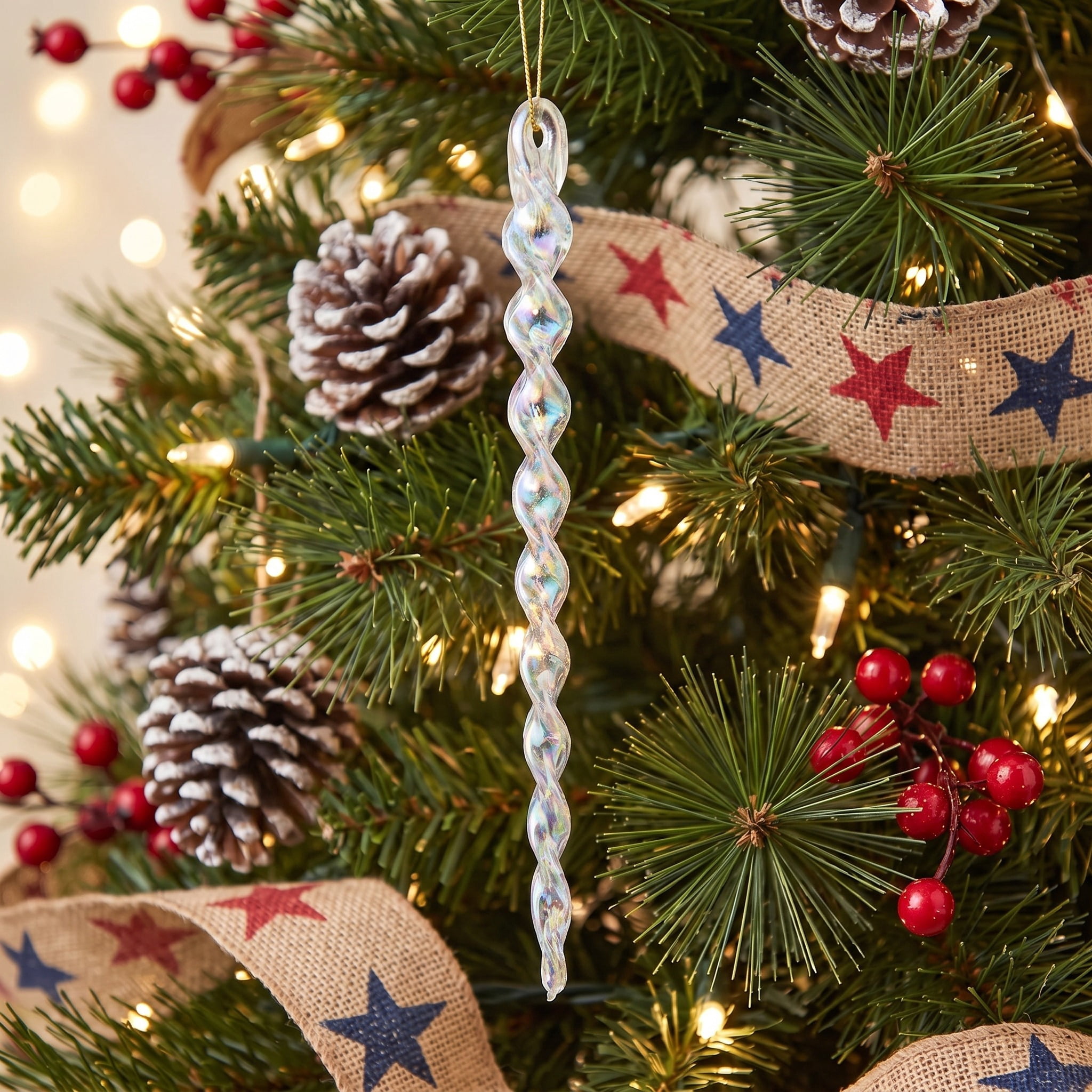 24-Count Iridescent Icicle Christmas Ornaments, 5.3", by Holiday Time