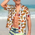 thumbnail image 7 of Fuzoiu Hot Dog Burger Print Hawaiian Shirt for Men, Summer Beach Casual Short Sleeve Button Down Shirts, Men’s Beach Summer Shirts with Pocket,Medium, 7 of 7