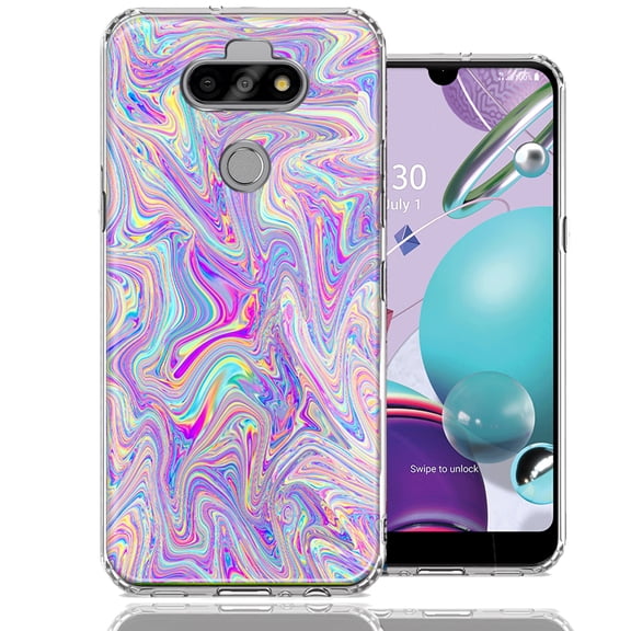 MUNDAZE For LG Aristo 5/K31/Fortune 3 Paint Swirl Design Double Layer Phone Case Cover