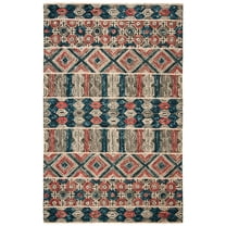 SAFAVIEH Trace Earnestine Geometric Striped Wool Area Rug, Grey/Navy, 5' x 8'