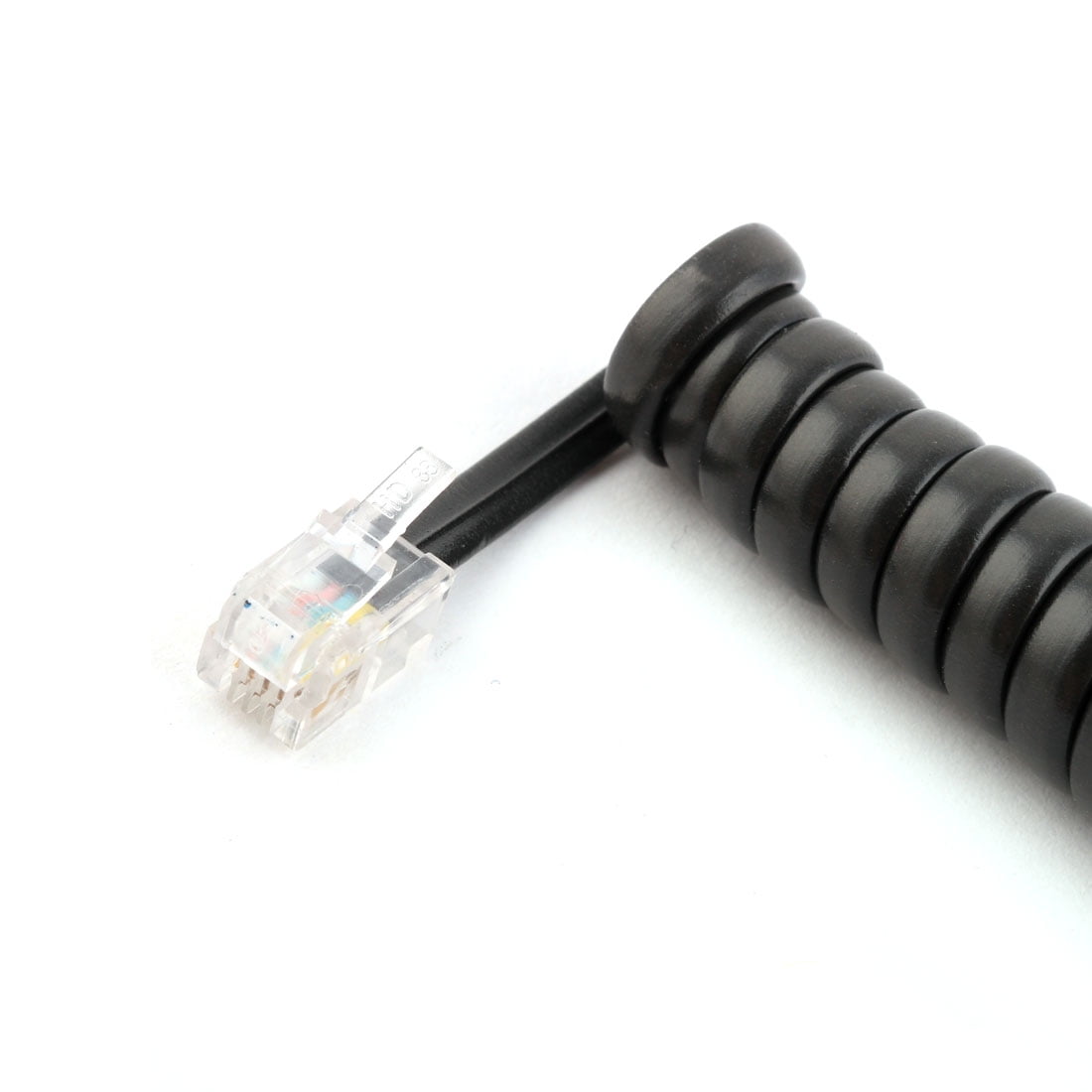Phone Handset Spiral Coiled RJ9 4P4C Telephone Extension Cable Line