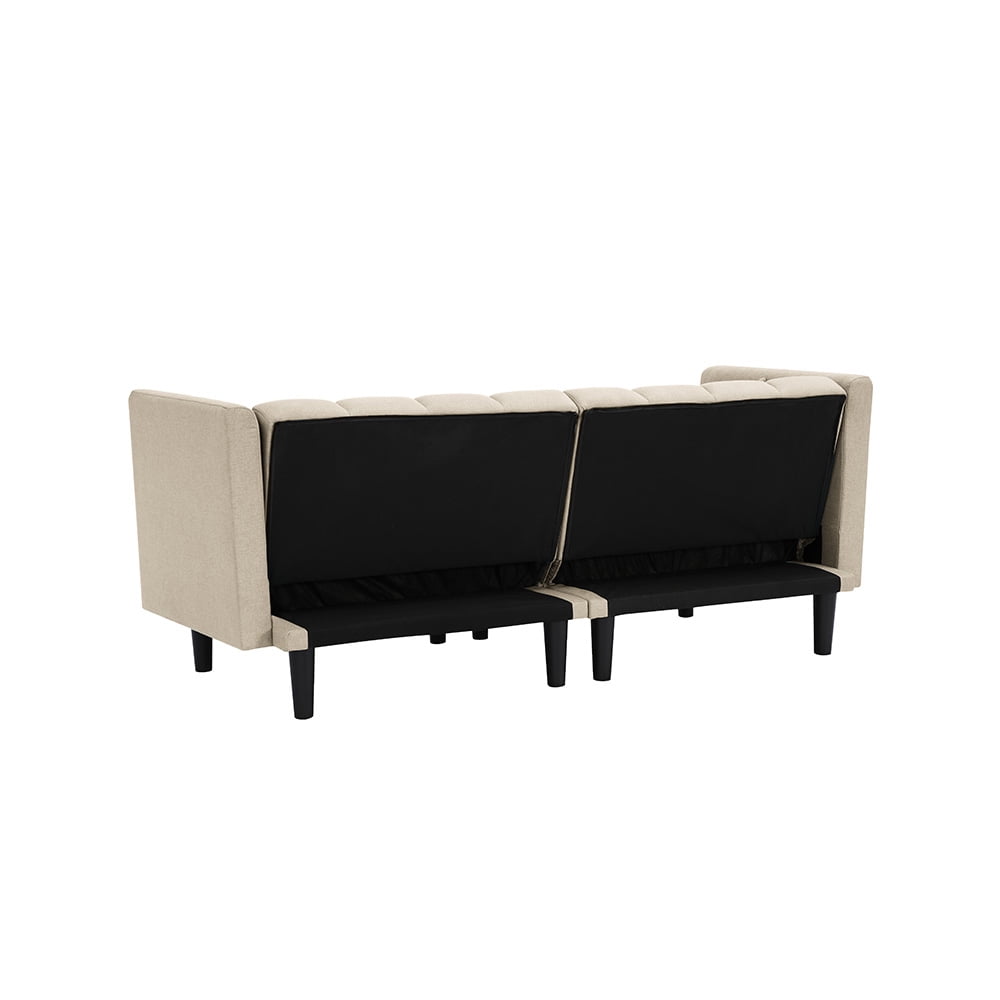 Kepooman Modern Sofa Sleeper Bed With 2 Pillows, White Kepooman Modern Sofa Sleeper Bed With 2 Pillows, White