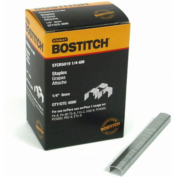 BOSTITCH Crown Staples, HeavyDuty, 1/4Inch x 7/16Inch, 6000Pack