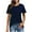 Navy, variant on Yubnlvae Women's Short Sleeve Casual Solid Loose Crew Neck T Shirts Black L
