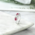 thumbnail image 4 of Gem Stone King 925 Sterling Silver Pink Topaz and White Created Sapphire Infinity Love Knot Ring for Women | 1.11 Cttw | Oval 6X4MM | Gemstone Birthstone | Jewelry Gifts for Mom Wife Her | Size 5, 4 of 5