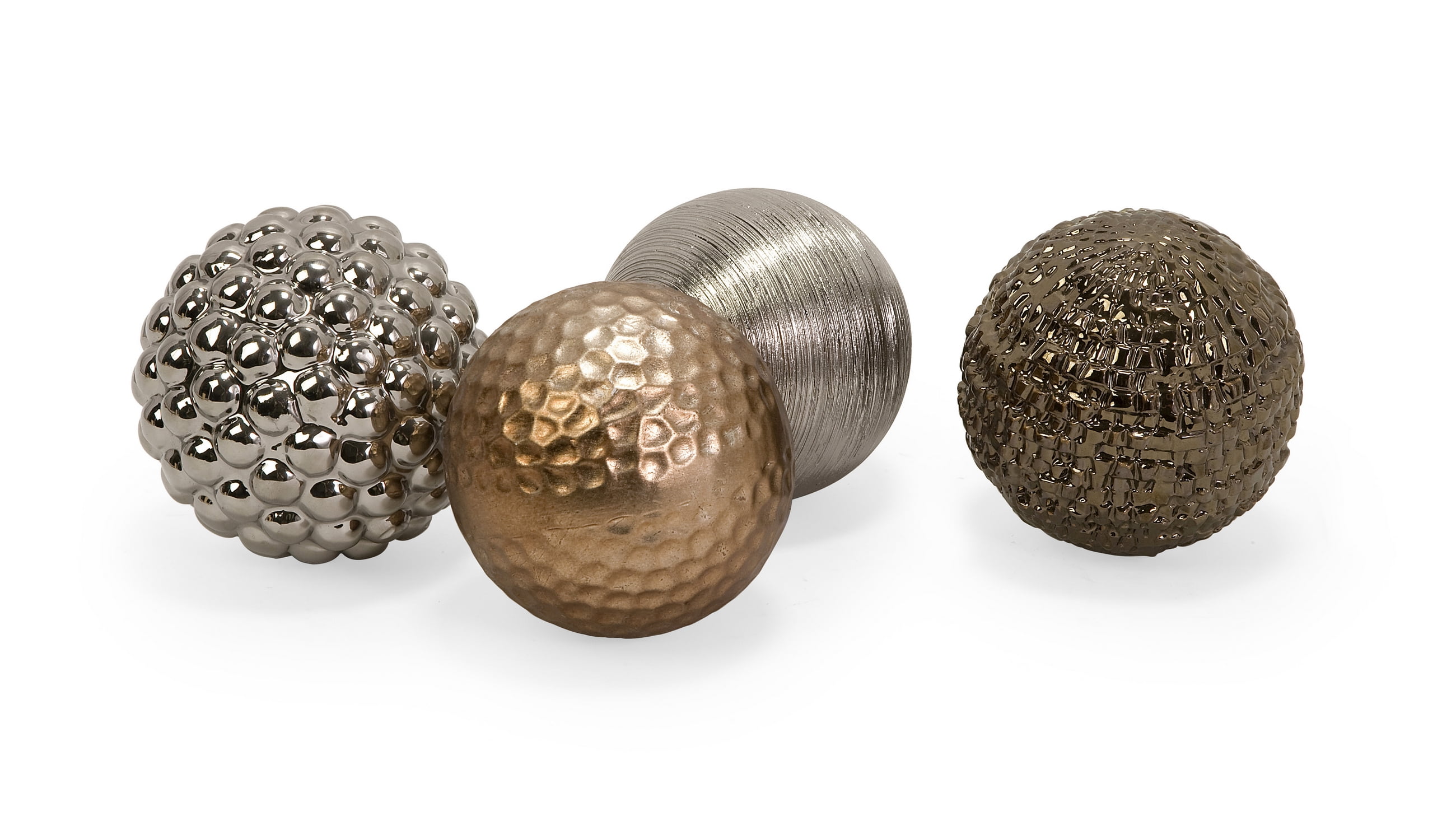 Metallic Finished Orbs Set of 4