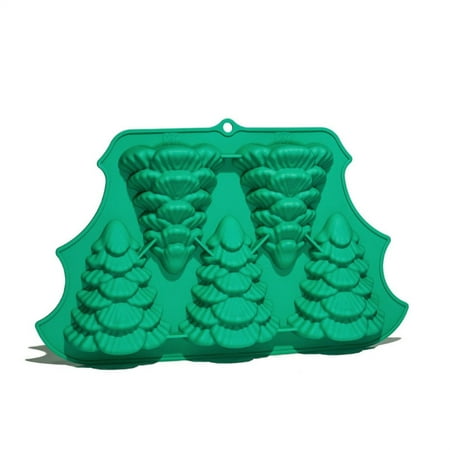 

Peryerana 5 Grid Green Simulation Christmas Tree Mold Christmas Silicone Molds DIY Party Cookies Supplies for Making Ice Cubes Chocolate and Jelly
