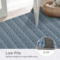 thumbnail image 6 of Hasoo Area Rug 10' x 13' Rugs for Living Room Chic Imitation Braided Print Soft Velvet Rug Non Slip Carpet for Bedroom, Navy, 6 of 7