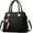 Black, variant on Women Leather Handbag and Purse Designer Shoulder Bag Flower Pendant Top-Handle Satchel Three Layer Pockets Tote
