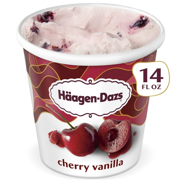 Haagen Dazs Cherry Vanilla Ice Cream, Gluten Free, Kosher, 14 oz