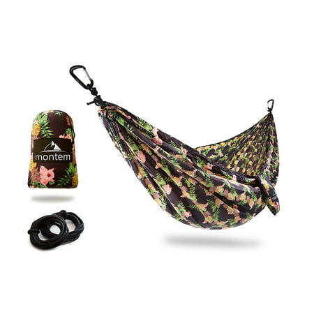 Montem Fly-Napple & Chill Camping Hammock - Lightweight Ripstop Nylon Portable Hammock, Best Parachute Hammock For Backpacking, Camping, Travel, Beach,