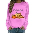 thumbnail image 3 of VKOYWKM Thanksgiving Shirt for Women It's Fall Yall Pumpkin T-Shirt Halloween Thanksgiving Long Sleeve Shirt Tops Holiday Crew Neck Pullover Sweatshirt, 3 of 4
