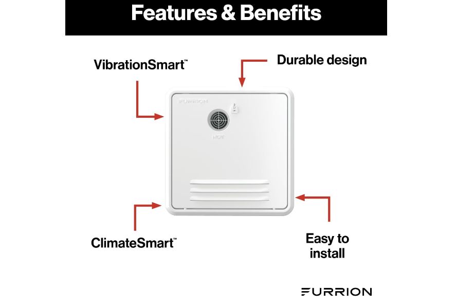 Lippert 2022005803 Furrion Retrofit Door for Tankless RV Water Heating System - 18.1" x 18.1", Black