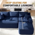 thumbnail image 6 of Lunale L-Shaped Modular Sectional Sofa with Right Chaise, No Assembly Required, Boneless Polyester Cloud Couch for Living Room, Blue, 6 of 10