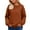 a-Brown546107, variant on VNKIDY Women's Sweatshirt Street Style Solid Color Oversized Crewneck Sweatshirt Long Sleeve Loose Fit Pullover With Stitch Detail For Daily Wear Casual Tops