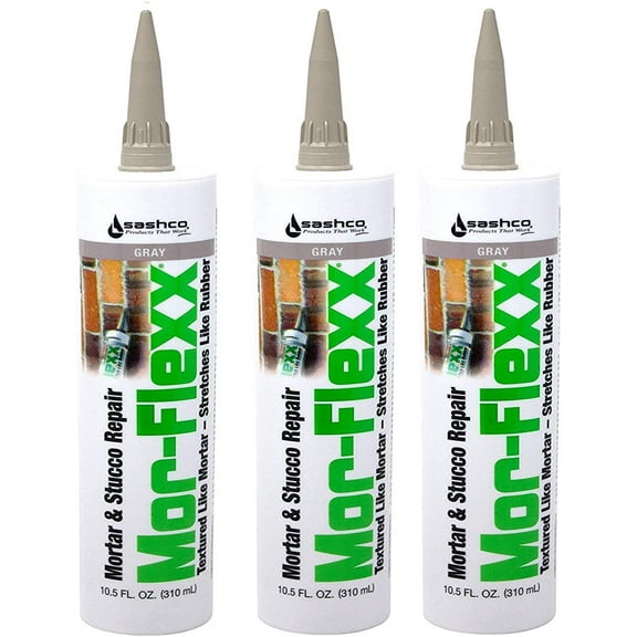Sashco 15020 10.5oz Sashco Sealants Gray MorFlexx Grout Repair, 10.5-Ounce - 3 Pack