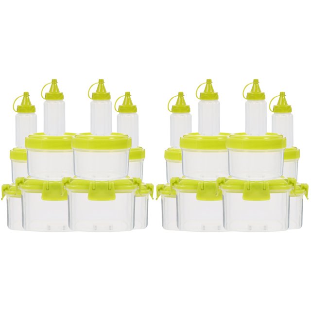 2 Ensembles Boîtes à Sauce en Plastique Réutilisables Carrées Boîtes à Assaisonnement Contenants à Vinaigrette