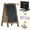 Rustic Brown, variant on Flash Furniture Canterbury 40" x 20" Graywashed Wooden Indoor/Outdoor A-Frame Magnetic Chalkboard Sign Set with 8 Chalk Markers, 10 Stencils, 2 Magnets, and Eraser