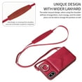 thumbnail image 3 of Crossbody Wallet Back Case for iPhone X/XS with Card Holder, Vintage Premium PU Leather Case with Long Shoulder Strap, Purse Shockproof Flip Phone Cover for iPhone X/XS, Red, 3 of 12