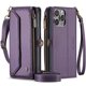 thumbnail image 2 of CaseMe Cuero para iPhone 15 Pro Max 6.7" Funda Billetera [Bloqueo RFID] con 10 Tarjeteros con Ranura para Billetes con Cierre, Correa de Muñeca de Hombro Magnética de Cuero Suave PU, 2 of 11